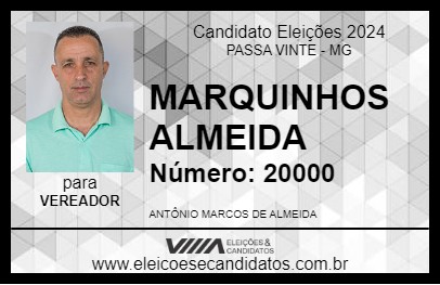 Candidato MARQUINHOS ALMEIDA 2024 - PASSA VINTE - Eleições