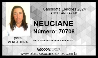 Candidato NEUCIANE 2024 - ANGELÂNDIA - Eleições