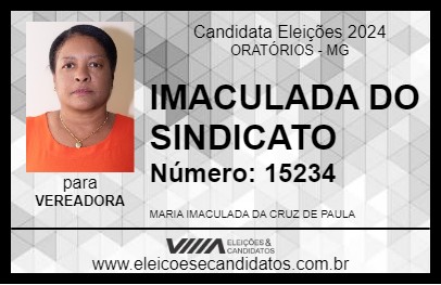 Candidato IMACULADA DO SINDICATO 2024 - ORATÓRIOS - Eleições