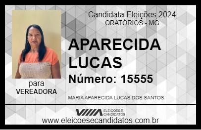 Candidato APARECIDA LUCAS 2024 - ORATÓRIOS - Eleições