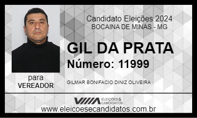 Candidato GIL DA PRATA 2024 - BOCAINA DE MINAS - Eleições