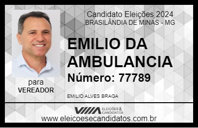 Candidato EMILIO DA AMBULANCIA 2024 - BRASILÂNDIA DE MINAS - Eleições