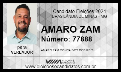 Candidato AMARO ZAM 2024 - BRASILÂNDIA DE MINAS - Eleições