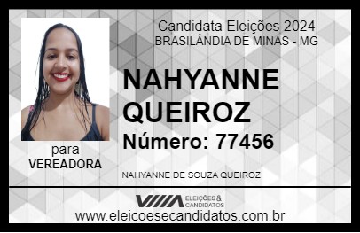 Candidato NAHYANNE QUEIROZ 2024 - BRASILÂNDIA DE MINAS - Eleições