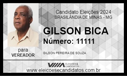 Candidato GILSON BICA 2024 - BRASILÂNDIA DE MINAS - Eleições