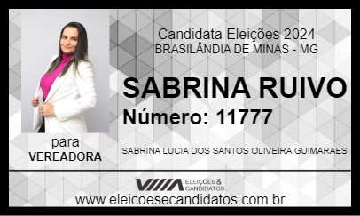 Candidato SABRINA RUIVO 2024 - BRASILÂNDIA DE MINAS - Eleições