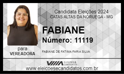 Candidato FABIANE 2024 - CATAS ALTAS DA NORUEGA - Eleições