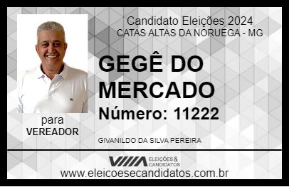 Candidato GEGÊ DO MERCADO 2024 - CATAS ALTAS DA NORUEGA - Eleições