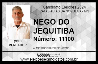 Candidato NEGO DO JEQUITIBA 2024 - CATAS ALTAS DA NORUEGA - Eleições