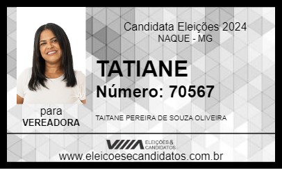 Candidato TATIANE 2024 - NAQUE - Eleições