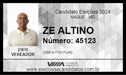 Candidato ZE ALTINO 2024 - NAQUE - Eleições