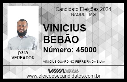 Candidato VINICIUS BEIBÃO 2024 - NAQUE - Eleições