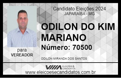 Candidato ODILON DO KIM MARIANO 2024 - JAPARAÍBA - Eleições