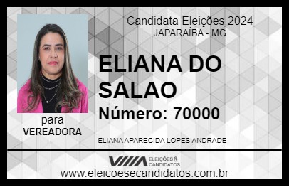 Candidato ELIANA DO SALAO 2024 - JAPARAÍBA - Eleições