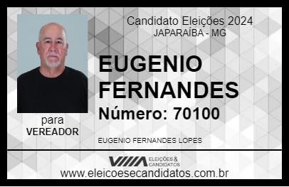 Candidato EUGENIO FERNANDES 2024 - JAPARAÍBA - Eleições