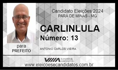 Candidato CARLINLULA 2024 - PARÁ DE MINAS - Eleições