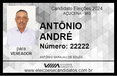 Candidato ANTÔNIO ANDRÉ 2024 - AÇUCENA - Eleições