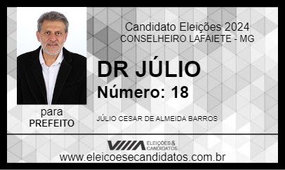 Candidato DR JÚLIO 2024 - CONSELHEIRO LAFAIETE - Eleições