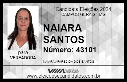 Candidato NAIARA SANTOS 2024 - CAMPOS GERAIS - Eleições