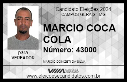 Candidato MARCIO COCA COLA 2024 - CAMPOS GERAIS - Eleições