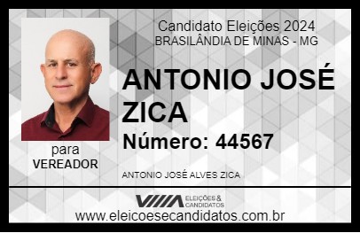 Candidato ANTONIO JOSÉ ZICA 2024 - BRASILÂNDIA DE MINAS - Eleições