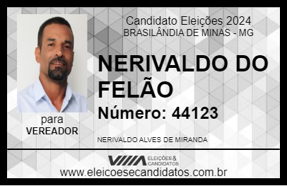 Candidato NERIVALDO DO FELÃO 2024 - BRASILÂNDIA DE MINAS - Eleições