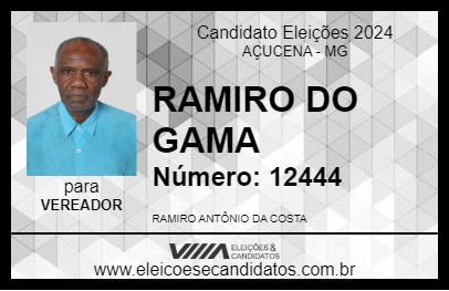 Candidato RAMIRO DO GAMA 2024 - AÇUCENA - Eleições