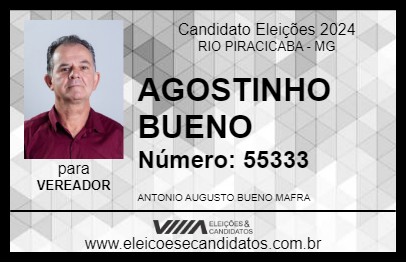 Candidato AGOSTINHO BUENO 2024 - RIO PIRACICABA - Eleições