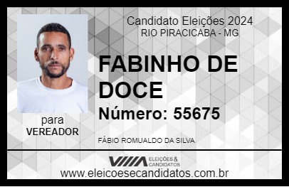 Candidato FABINHO DE DOCE 2024 - RIO PIRACICABA - Eleições