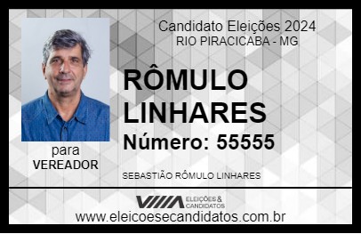 Candidato RÔMULO LINHARES 2024 - RIO PIRACICABA - Eleições