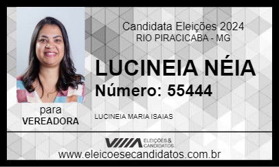 Candidato LUCINEIA NÉIA 2024 - RIO PIRACICABA - Eleições