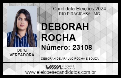 Candidato DEBORAH ROCHA 2024 - RIO PIRACICABA - Eleições