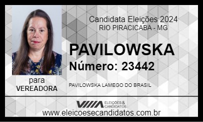 Candidato PAVILOWSKA 2024 - RIO PIRACICABA - Eleições