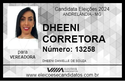 Candidato DHEENI CORRETORA 2024 - ANDRELÂNDIA - Eleições