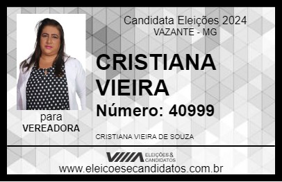 Candidato CRISTIANA VIEIRA 2024 - VAZANTE - Eleições