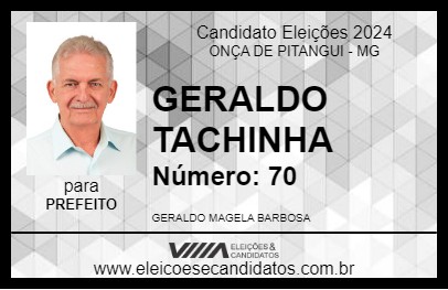 Candidato GERALDO TACHINHA 2024 - ONÇA DE PITANGUI - Eleições