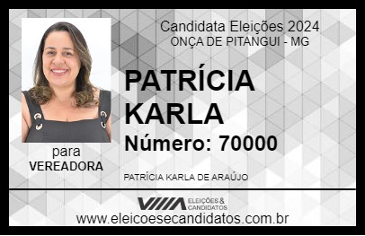 Candidato PATRÍCIA KARLA 2024 - ONÇA DE PITANGUI - Eleições