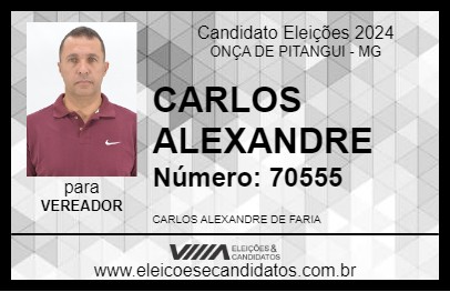 Candidato CARLOS ALEXANDRE 2024 - ONÇA DE PITANGUI - Eleições