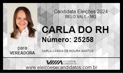 Candidato CARLA DO RH 2024 - BELO VALE - Eleições