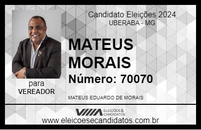 Candidato MATEUS MORAIS 2024 - UBERABA - Eleições