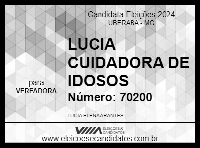 Candidato LUCIA CUIDADORA DE IDOSOS 2024 - UBERABA - Eleições