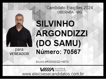 Candidato SILVIO ARGONDIZZI 2024 - UBERABA - Eleições