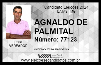 Candidato AGNALDO DE PALMITAL  2024 - DATAS - Eleições