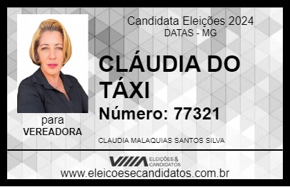 Candidato CLÁUDIA DO TÁXI 2024 - DATAS - Eleições