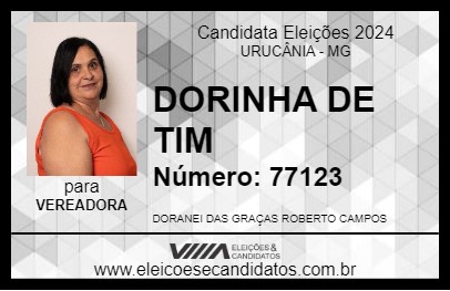 Candidato DORINHA DE TIM 2024 - URUCÂNIA - Eleições