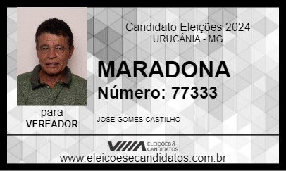 Candidato MARADONA 2024 - URUCÂNIA - Eleições