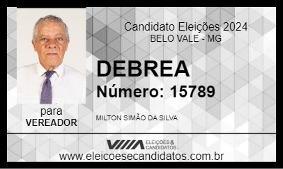 Candidato DEBREA 2024 - BELO VALE - Eleições