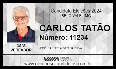 Candidato CARLOS TATÃO 2024 - BELO VALE - Eleições