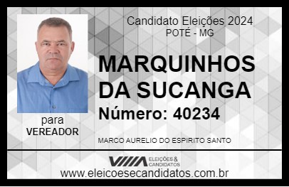 Candidato MARQUINHOS DA SUCANGA 2024 - POTÉ - Eleições