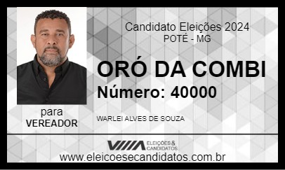 Candidato ORÓ DA COMBI 2024 - POTÉ - Eleições